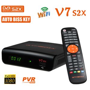 Décodeur GTMEDIA V7 S2X HD avec antenne Wifi USB DVB-S2 Prise en charge du récepteur de télévision par satellite Clé PowerVu Biss Cccamd Newcamd Clé USB 3G 4G pleine vitesse