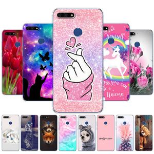 Pour Honor 7C 5.7 pouces étui peint silicone souple TPU couverture arrière de téléphone Huawei Honor 7c Aum-L41 Coque de protection pare-chocs