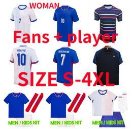 24 25 Maillot de football français MBAPPE 2024 ZAIRE-EMERY GIROUD GRIEZMANN TCHOUAMENI KOLO MUANI COMAN CAMAVINGA Maillot de football hommes enfants femme version joueur