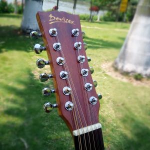 Guitarra de 12 cuerdas, Guitarra acústica, balada eléctrica, Folk Pop, Flattop, 41 pulgadas, Picea Asperata, Guitarra ligera recortada Electro