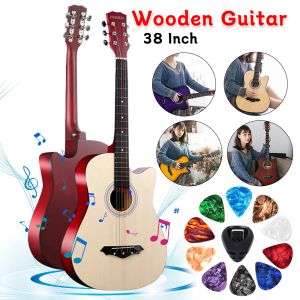 Guitarra Guitarra clásica de 38 pulgadas con kit de inicio Bolsa para conciertos Guitarra acústica Guitarra de madera Instrumento musical para adultos, adolescentes y principiantes