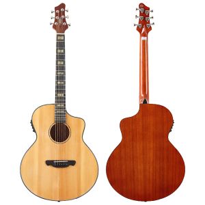 Guitare 6 string guitare acoustique électrique 41 pouces couleur naturelle guitare en bois massif en bois haut avec coque quare