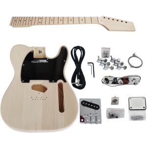 Guitare Aiersi ensemble complet bricolage ST TL Kit de guitare électrique corps en tilleul cou inachevé tout le matériel
