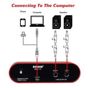 Guitar Bomge Bmg11s Interfaz de audio USB de alta gama de tercera generación, adecuada para guitarristas y productores shifi, grabación con calidad de estudio