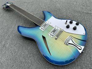 Guitar Factory Blue 12String Guitare électrique, manche en acajou sans soie, le matériel chromé peut être personnalisé