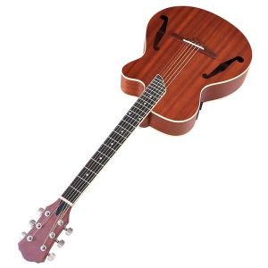 Guitare Full Sapele Wood f Trou 40 pouces Guitare acoustique électrique guitare guitare mate marron 6 cordes guitare guitare en bois avec pick-up de guitare