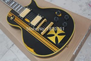 Guitare Matte Black Standard Series James Hetfield Iron Cross Guitar électrique avec mater