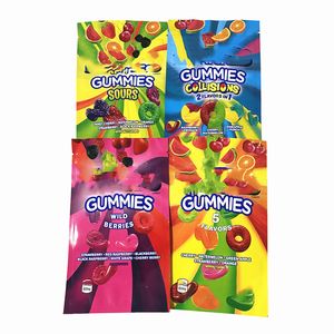 gummies 5 smaken verpakkingszakken mylar eetbaar 600 mg zure pakketten plastic bessen zure pakketverpakking zak leeg