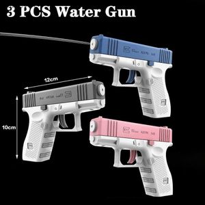 Gun Toys 3 pièces Mini pistolet à eau manuel Glock été natation jeu d'eau jouet tir continu en plein air amusant pistolet NON électrique tir automatique yq240307