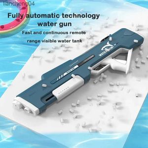 Pistolet jouets grande capacité Absorption d'eau automatique pistolet à eau électrique jouets manuel tirant manuel ajoutant 3 façons de jouer cadeau d'été pour garçon