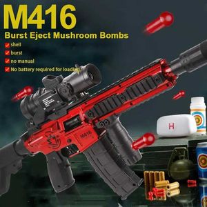 Pistolet jouets M416 souvent balle coquille lancer jouet pistolet coquille lancer rafale déchargé Blaster plastique lanceur à main modèle pour bébé 240307