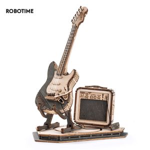 Pistolet Jouets Robotime Rokr Guitare Électrique Modèle Cadeau pour Enfants Adulte Assemblage Creative Building Block Set 3D Puzzle En Bois TG605K 230705