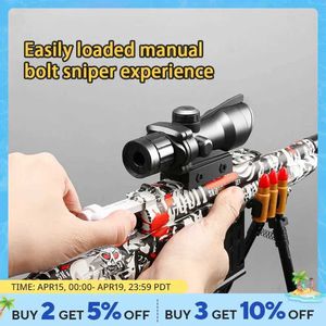 Toyadores de pistola Eyection de concha Sniper Bullet Sniper Rifle de pistola Punga de espuma de espuma Blaster Toy Gun para niños Adultos para niños Outdoor CS Juegos de tiro 240416