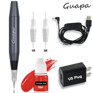 Guns Microblading Kit de tatuaje de maquillaje permanente Tatuaje de tatuaje Máxula de ceja con 2 ml de tatuaje de tinta de pigmento orgánico Tattoo Body Arts Herramientas