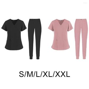 Gym Clothing Comfort Nursing Scrub Set Shirt Working Uniform Workwear Work Clothes Fashion Unisex Short Sleeve Top Pants