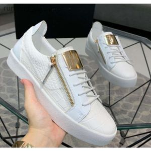 Gz giuseppes zanottilies marque mâle mâle confortant cuir en cuir métal metal chaussures de fête de fête de fête hommes hommes plats baskets à lacets couleurs noires à grande taille mkjaa0001 cgx9