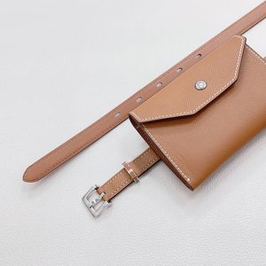 H ceinture fanny pack 15MM femme ceinture designer Portant un sac en cuir véritable ceinture designer véritable cuir de veau en acier titane plaqué or luxe 5A T0P retro 018