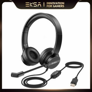 H12E casque de bureau sur l'oreille USB filaire casque d'ordinateur avec Microphone ENC Center d'appel casque Gamer pour PC portable Skype