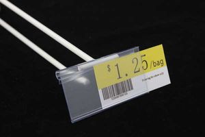 W60/80/100mmxH46mm/42mm PVC plastique étiquette de prix signe étiquette clip cadre présentoir en blanc transparent POP porte-carte étagère crochet bande de données