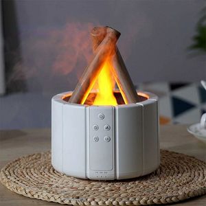 H9 Télécommande USB Air Humidificateur Aroma Diffuseur Ultrasonic Flame Flame Home Huile essentielle Perfume de parfum 231221