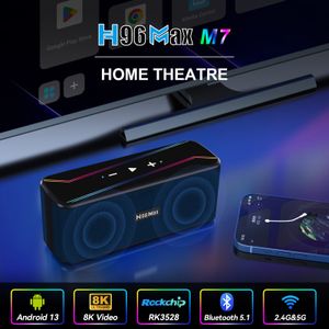 H96 MAX M7 Android 13.0 TV Box Home Theatre Conférencier 4K 8K VIDEO ROCKCHIP RK3528 BT5.1 2.4G 5G DUAL WIFI 2G 16G / 4G 32G VS X96 X10 HAKO PRO