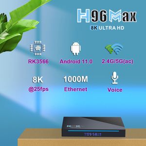 H96 MAX RK3566 TV Box 3566 Android 11 8GB RAM 64GB ROM prise en charge 1080p 8K Google Play Youtube H96Max lecteur multimédia 4G 32G