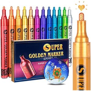 Haile 12 couleurs stylos de peinture acrylique marqueurs métalliques pour peinture sur roche en céramique verre bois toile tasses Scrapbook bricolage artisanat fournitures 231226