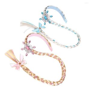 Accessoires cheveux 2 pièces enfants glace neige bandeaux flocon de neige strass tresses fête vacances style chapeaux pour