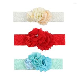 Accessoires de cheveux 2023 1pc élastique coloré bébé bandeau dentelle fleur ornements simples pour les filles tout-petits bandages de tête