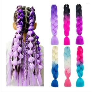 Accessoires pour cheveux 2 pièces/ensemble, vente en gros, boîte de Crochet torsadé de 24 pouces, tresses bohème de luxe, tressage synthétique coloré Yaki Jumbo