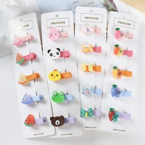 Accessoires pour cheveux 5 pièces/ensemble bébé filles dessin animé mignon Fruit Animal fleur ornement Clips enfants belle épingles à cheveux douces enfant accessoire