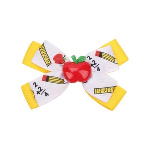 Accessoires pour cheveux 6pcs / lot 4/4.5 Back To School Bows Band For Girls Pencil Apple Clips Épingles À Cheveux Étudiants Enfants Chapeaux Drop Deli Dha4U