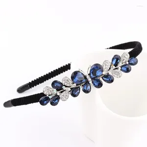 Accesorios para el cabello aleación Rhinestone arco flor mariposa diadema lindas niñas niños mujeres azul festival moda hermoso tocado