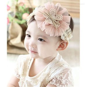 Accessoires pour cheveux Bow Kids Flowers Bandeau Wear Lace Hairband Ribbon Baby Pink Care