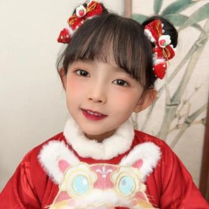 Accesorios para el cabello Disfraz de sombreros Año de pelo rojo Hanfu Tocado Princess Tassel Clip Flower Bola de pelo Estilo chino