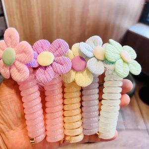 Accesorios para el cabello Lindo Arco Teléfono Alambre Lazos Mujeres Niñas Corazón Bandas Elásticas Espiral Bobina Goma Ponytails Regalos