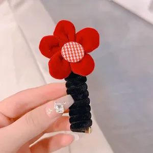 Accesorios para el cabello Año de la flor Cuerda roja Lazo Elástico Línea telefónica Bandas Anillo de cordón Diario