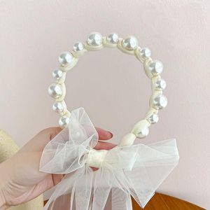 Accessoires de cheveux pour filles, bande de perles en maille pour enfants, ruban décoratif tressé de princesse mignon, couvre-chef pour enfants