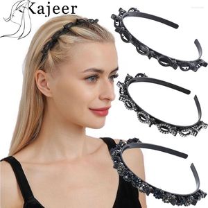 Accessoires pour cheveux Kajeer Black Braider Clip Burst Pin Coiffure Apporter Cerceau Multi-étages Wisp Air Weave Tête Outil De Coiffage Strass