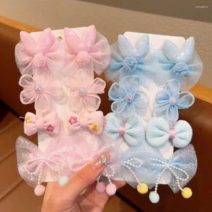 Accesorios para el cabello Kawaii, conjunto de pasadores bonitos, Clip de pico de pato japonés, flor de Color caramelo, serie de princesa, horquilla con lazo BB para niños