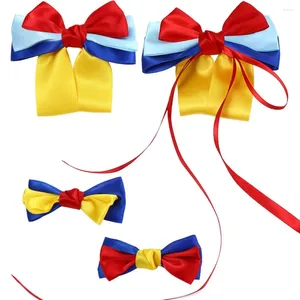 Accesorios para el cabello, tocado bonito, cinta de satén de princesa, pasador azul, amarillo y rojo, Clips de lazo de estilo coreano, horquillas