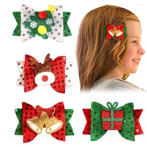 Ncmama – accessoires pour cheveux, pinces à nœuds en feutre de noël pour enfants filles, boîte cadeau douce, épingles à cheveux en forme d'arbre, Barrettes pour bébé