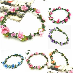 Accessoires pour cheveux Couronne de fleurs de prunier Bandeau de fleurs Couronne florale Bandeau de mode Boho Bandeaux bohème Coiffe 11 styles M090 Dr Dhuyo