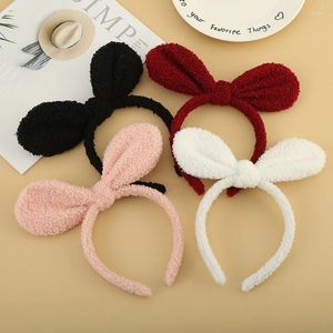 Accessoires pour cheveux, bandeaux en peluche avec nœud mignon pour filles, bande féerique, lavage du visage, coiffure, vente en gros de corée du sud