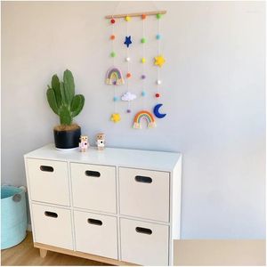 Accesorios para el cabello Rainbow Po Display Holder con Girls Bow Clips Almacenamiento Percha Colgante de pared Imagen Drop Entrega Bebé Niños Maternidad OTB2R