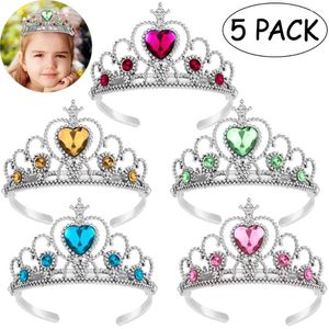 Accessoires pour cheveux Toymytoy 5pcs enfants diadème couronne ensemble filles habiller fête (bleu clair vert clair rose rouge rose jaune)