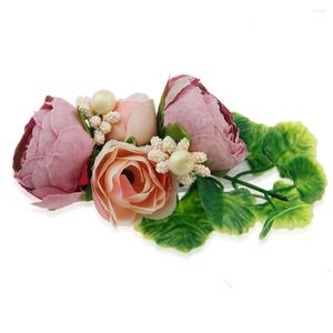 Accessoires pour cheveux, vente en gros, pinces à fleurs de roses pour filles, bandeau artificiel, diadème Floral, accessoires de photographie pour enfants, vente en gros