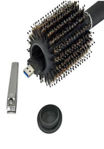 Brosse à cheveux noire cachette en toute sécurité Secret Security Hair Hairable Valueables Hollow Container For Home Security Storage Boîtes 21780980