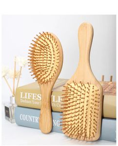 Cepillos para el cabello cepillo desenredante de bambú cepillo curvo peine de masaje desenredante cepillo portátil para mujeres cepillos de peinado rectos y rizados