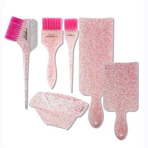 Cepillos para el cabello Cepillos para el cabello Tablero Juego de tazones para teñir Peluquería Color de cabello Tinte Bleach Highlight Crystal Glitter Aplicador de cepillo para el cabello 1588 230731